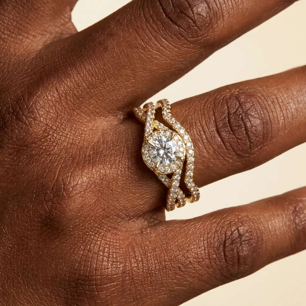 Engagement And Wedding Ring view 2