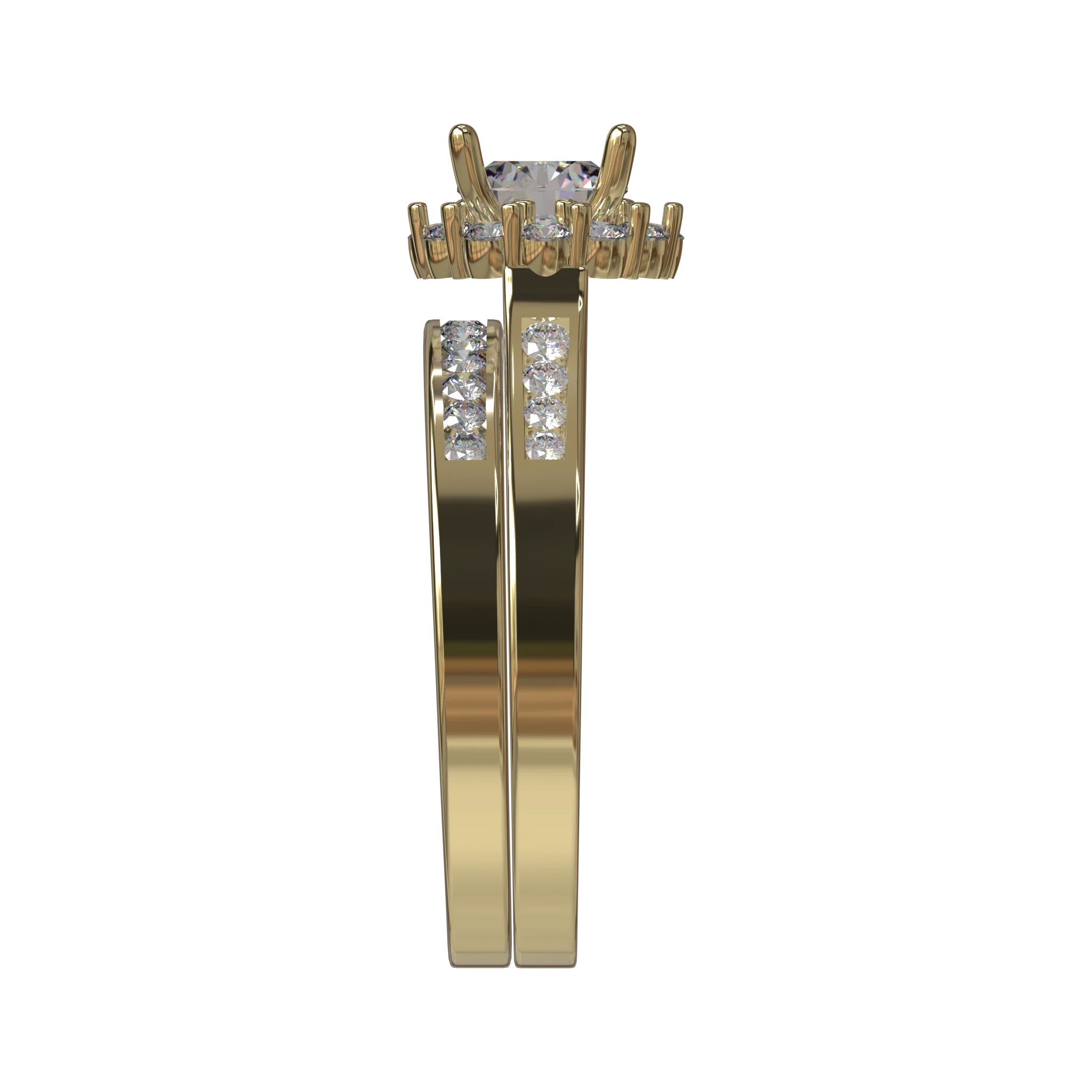 Engagement And Wedding Ring view 3