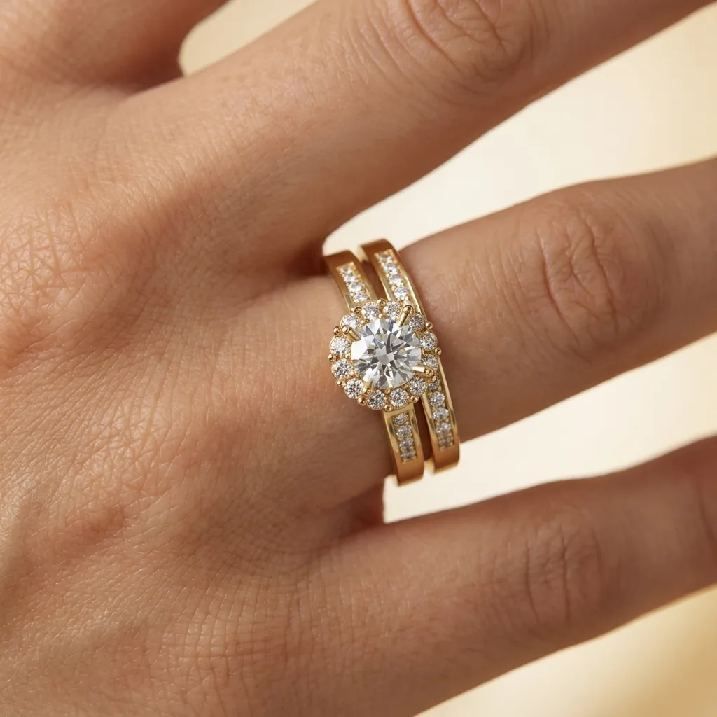 Engagement And Wedding Ring view 2