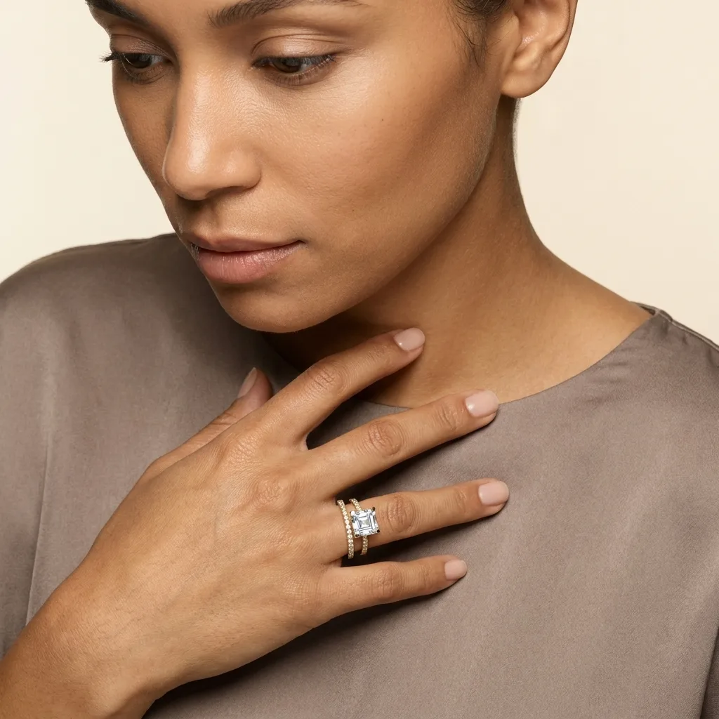 Engagement And Wedding Ring view 3