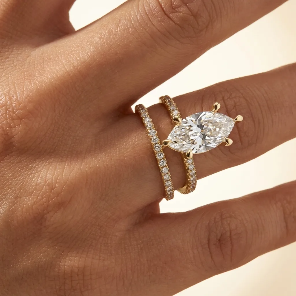 Engagement And Wedding Ring view 2