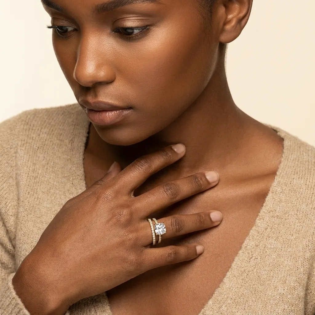 Engagement And Wedding Ring view 3