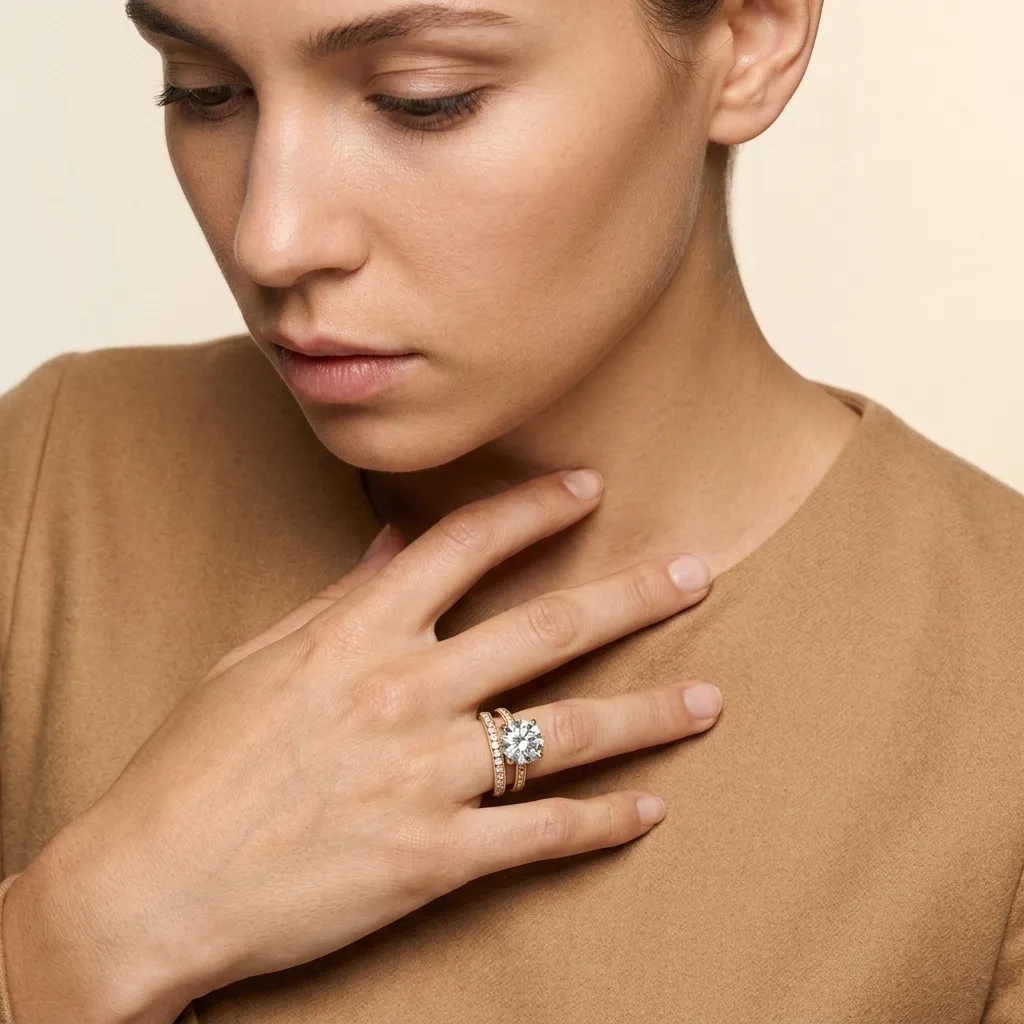 Engagement And Wedding Ring view 3