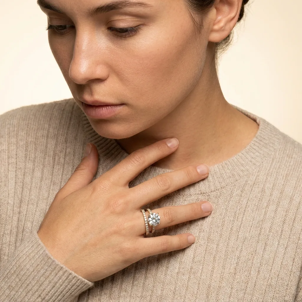 Engagement And Wedding Ring view 3