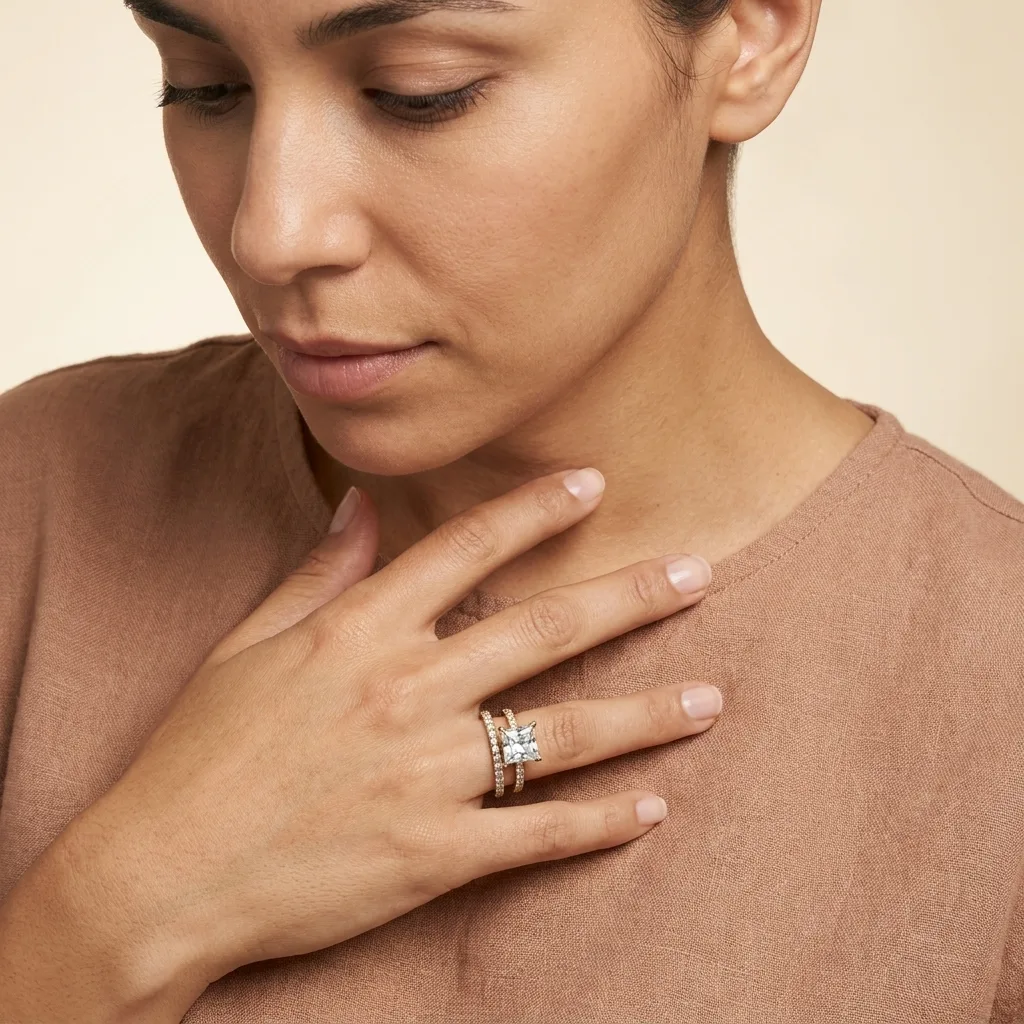 Engagement And Wedding Ring view 3