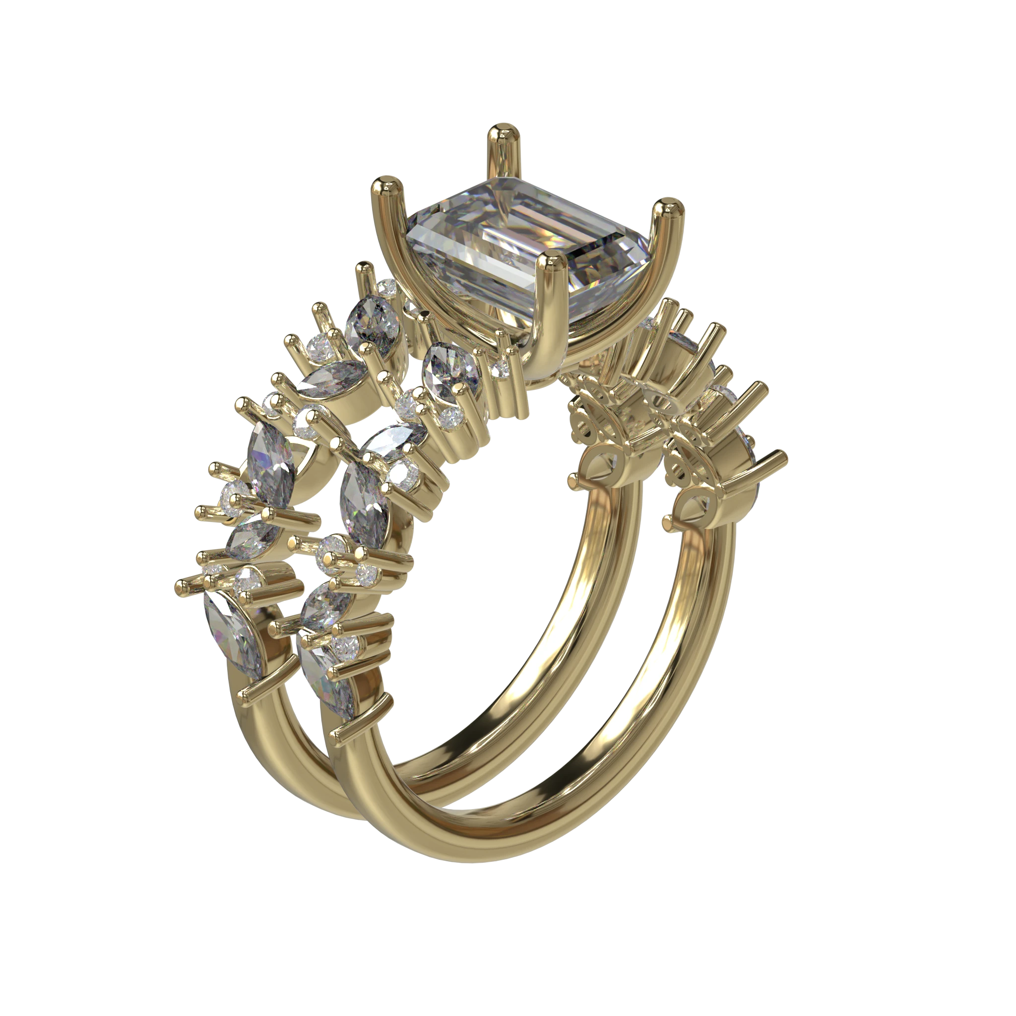 Engagement And Wedding Ring view 1
