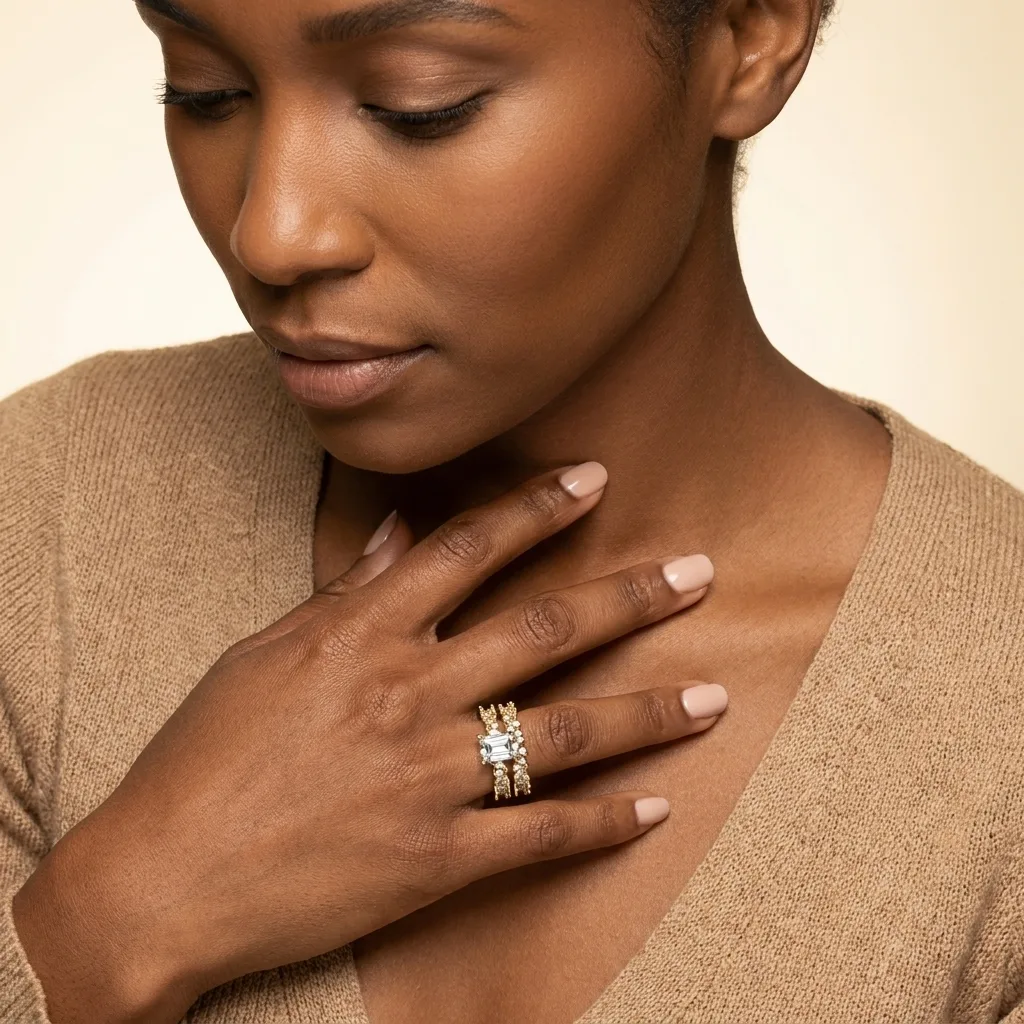 Engagement And Wedding Ring view 3
