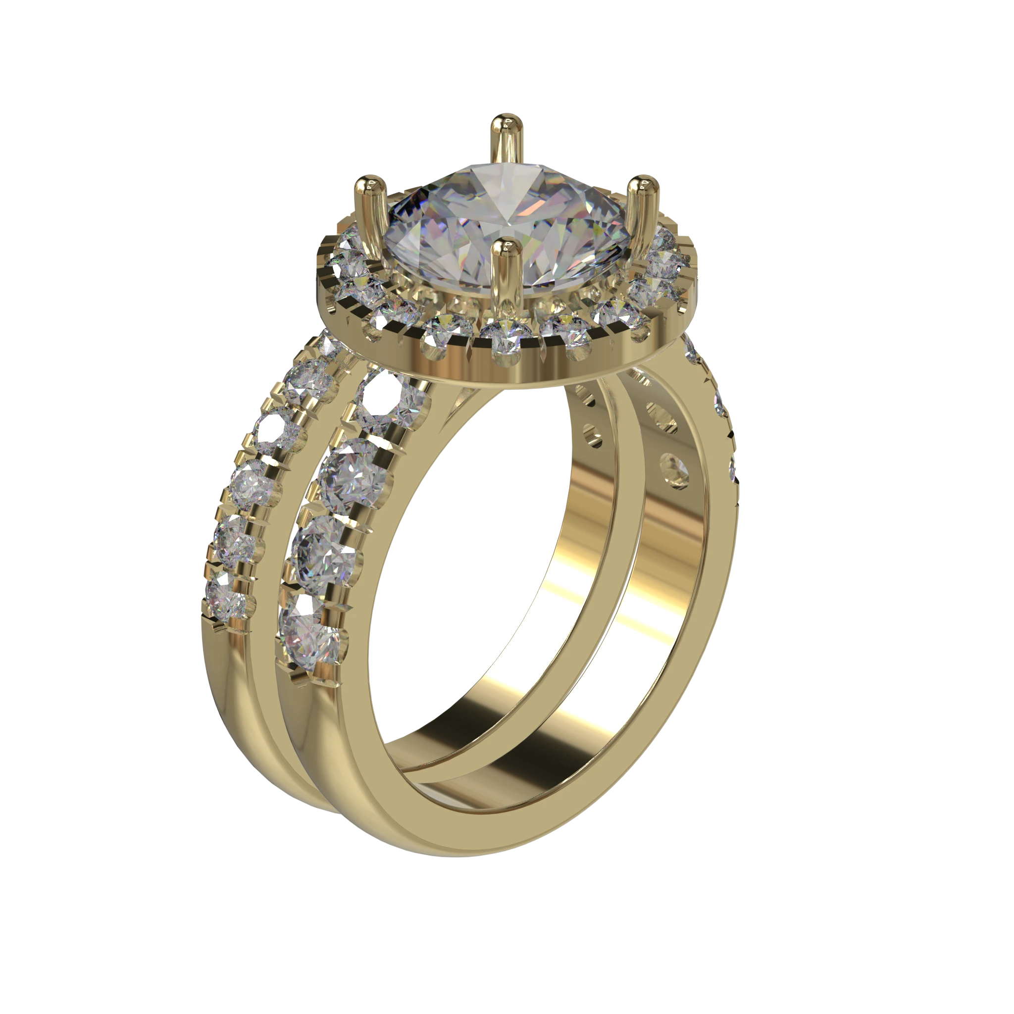 Engagement And Wedding Ring view 1