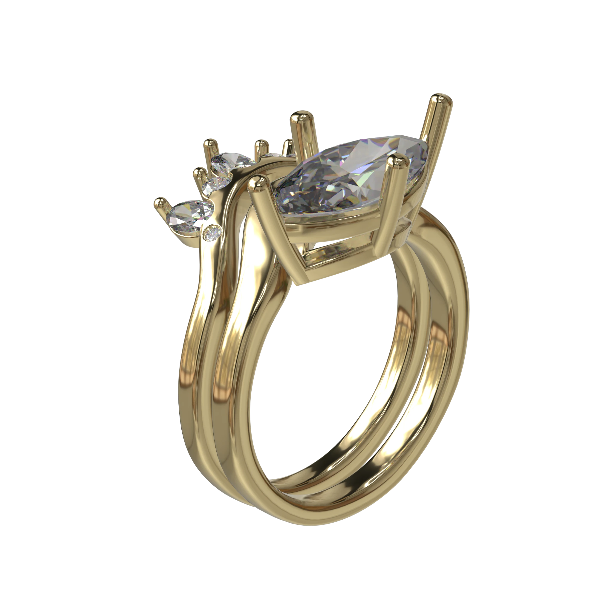 Engagement And Wedding Ring view 1