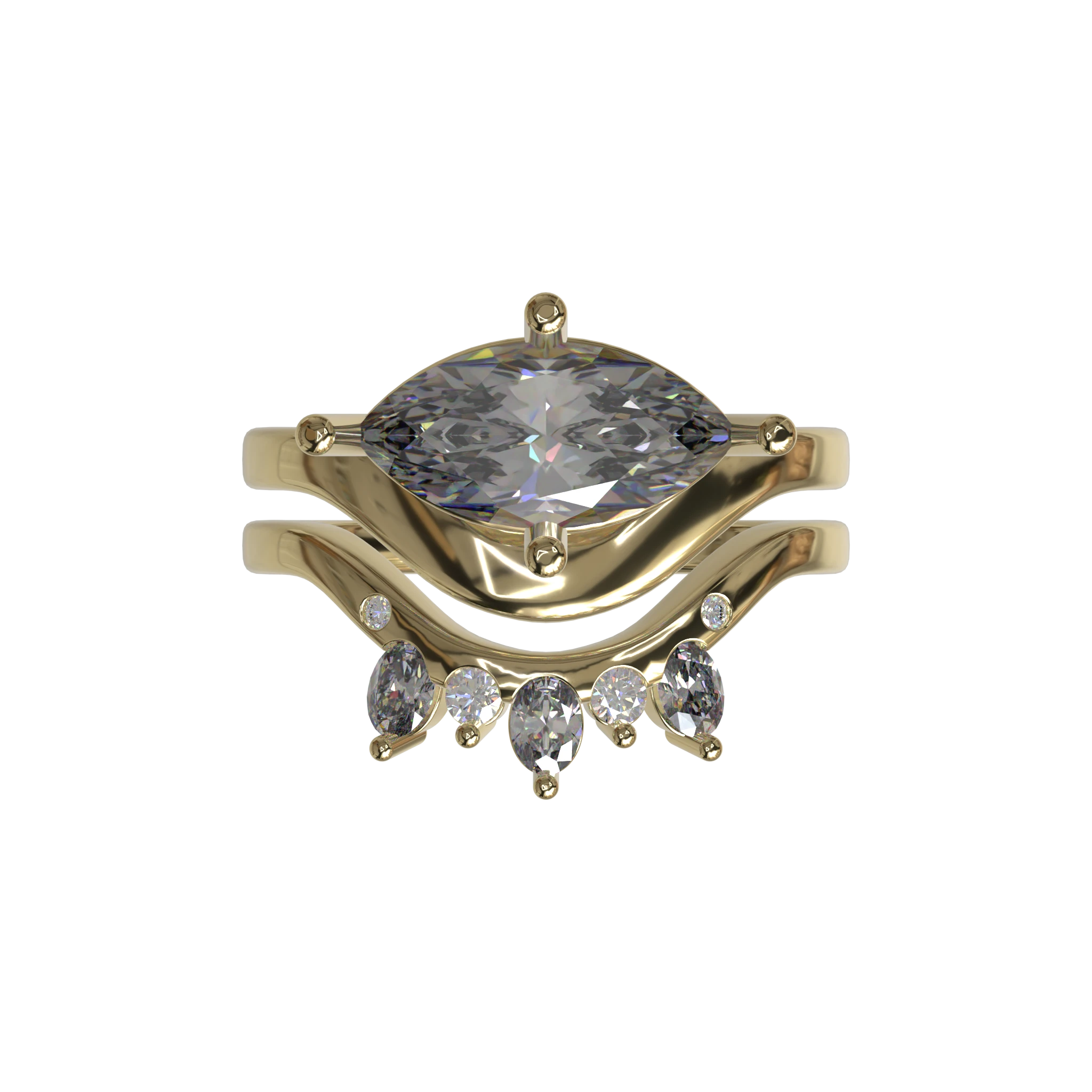 Engagement And Wedding Ring view 4