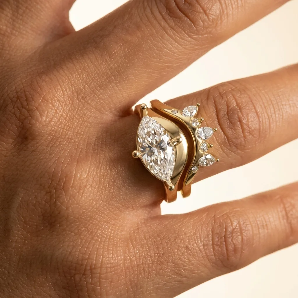 Engagement And Wedding Ring view 2
