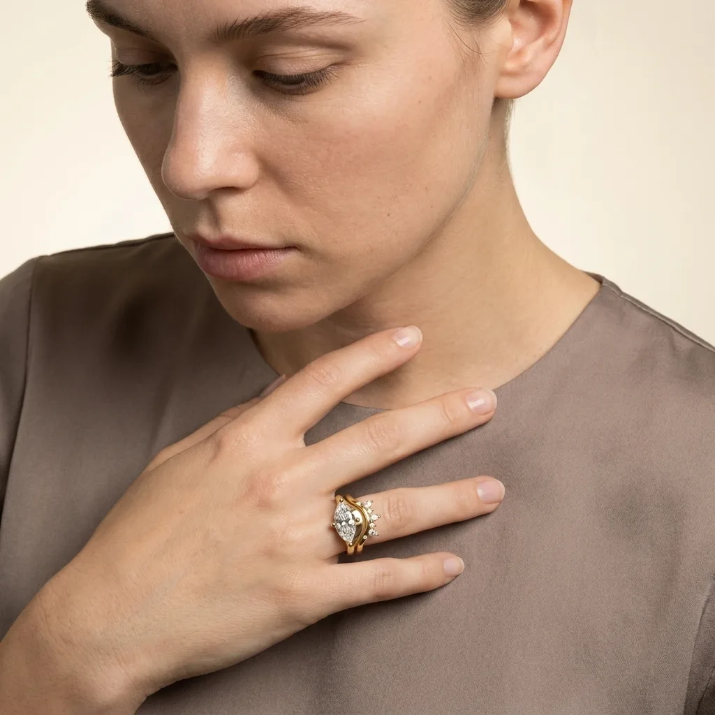 Engagement And Wedding Ring view 3