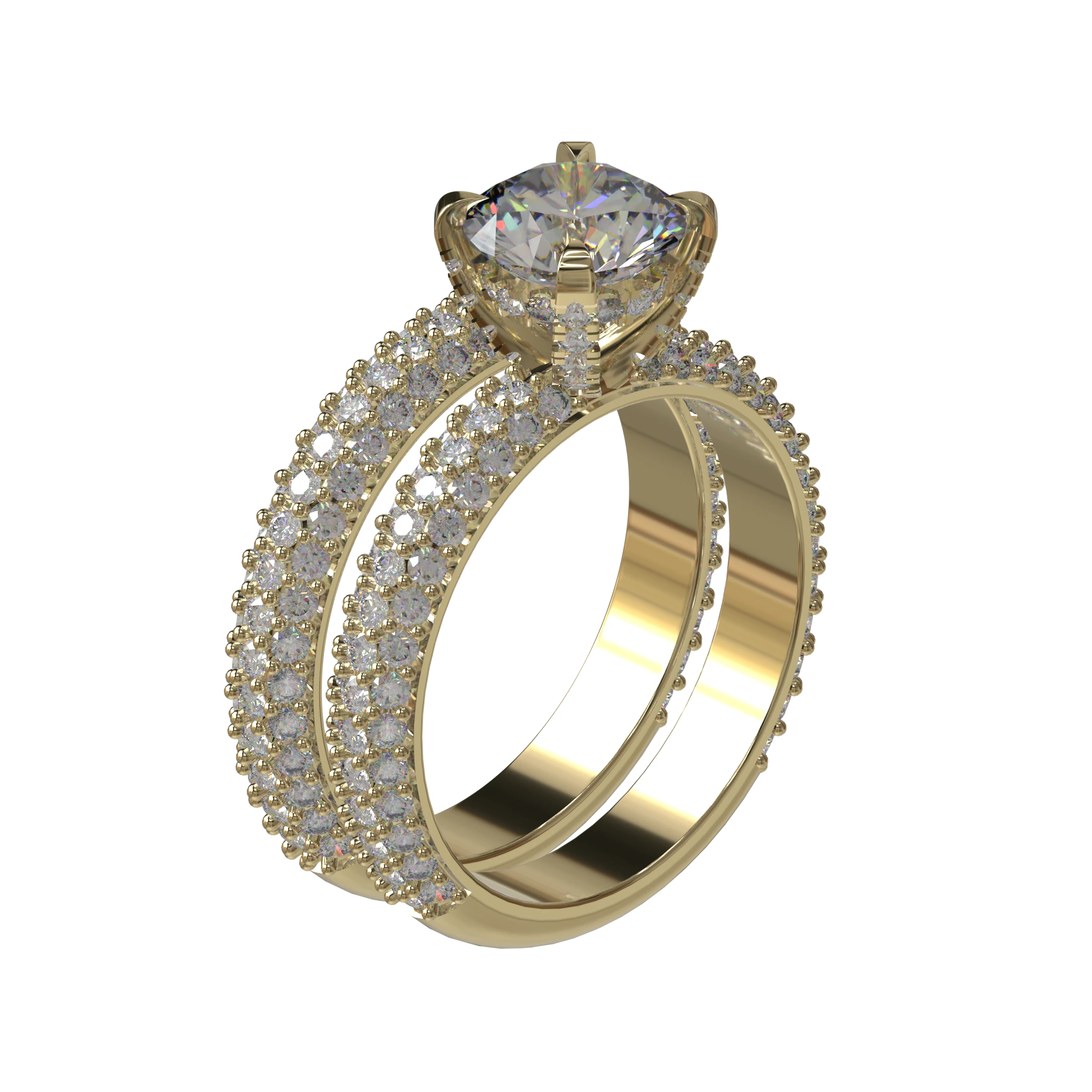 Engagement And Wedding Ring view 1