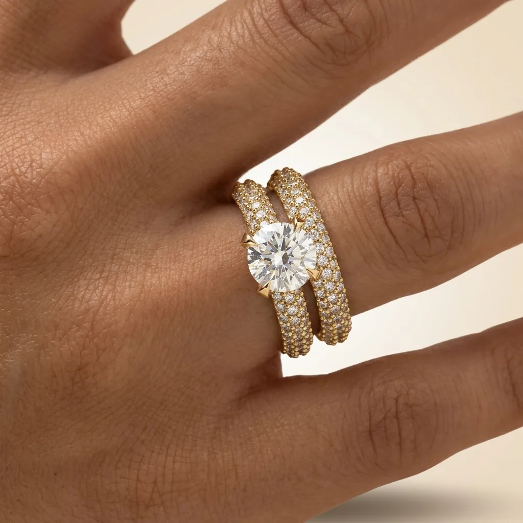 Engagement And Wedding Ring view 2