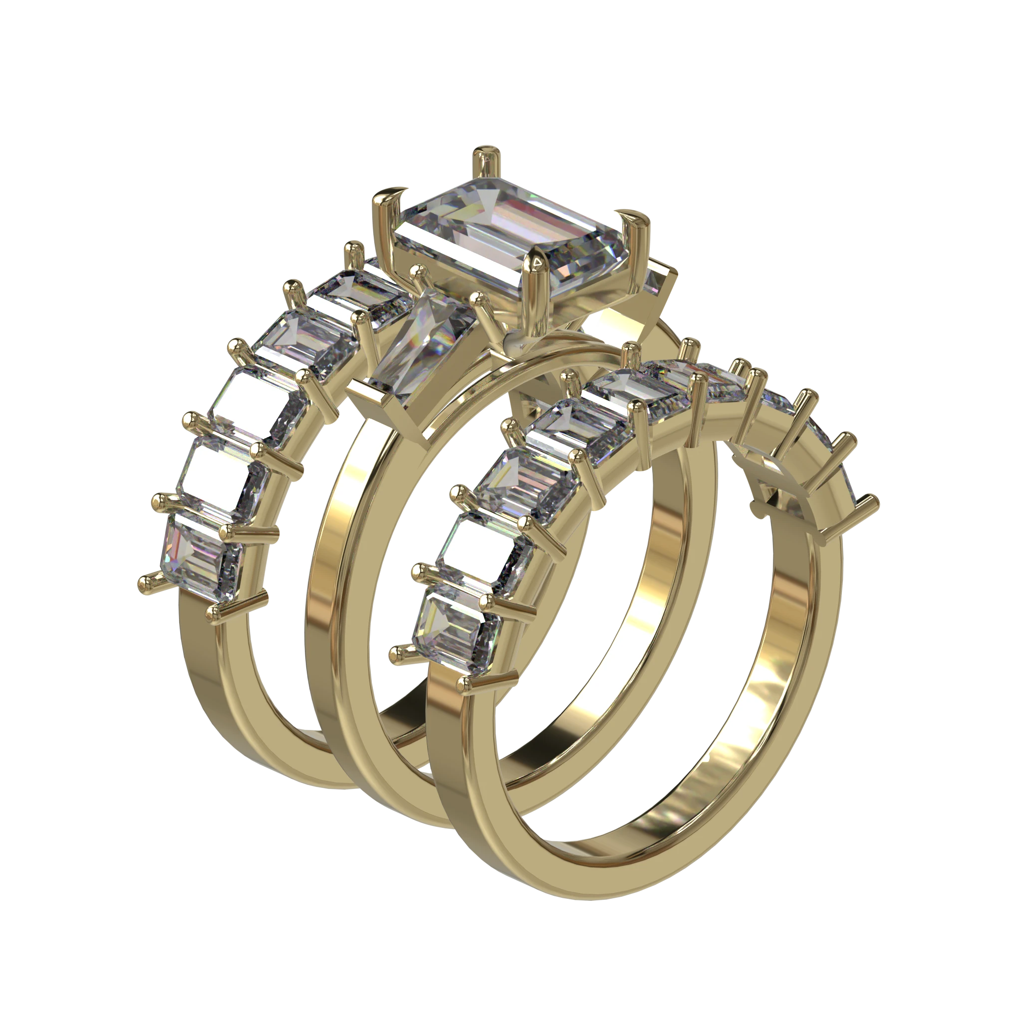 Engagement And Wedding Ring view 1