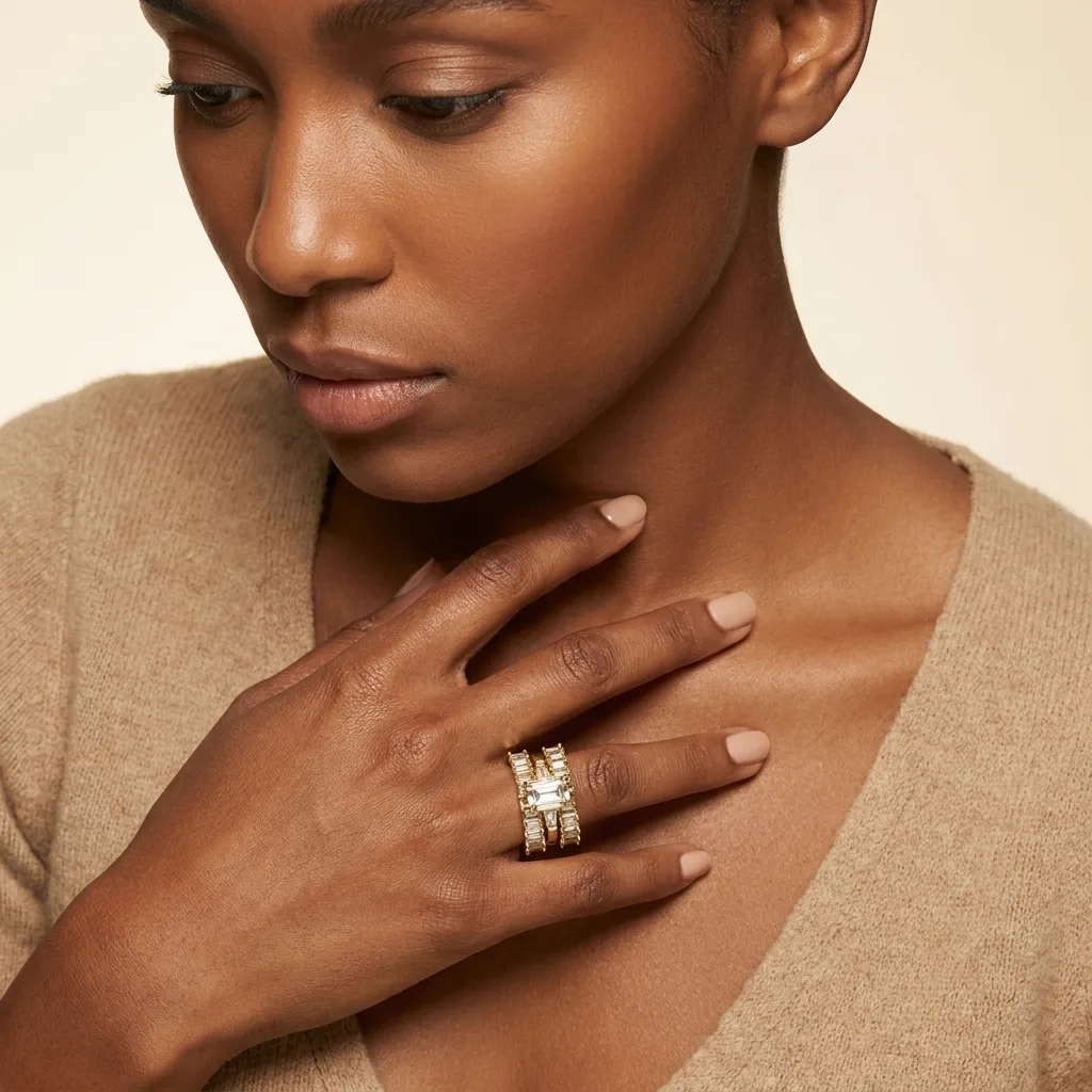 Engagement And Wedding Ring view 3
