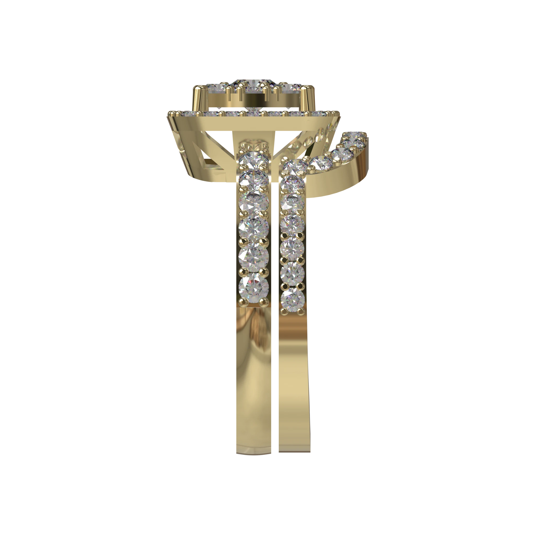 Engagement And Wedding Ring view 3