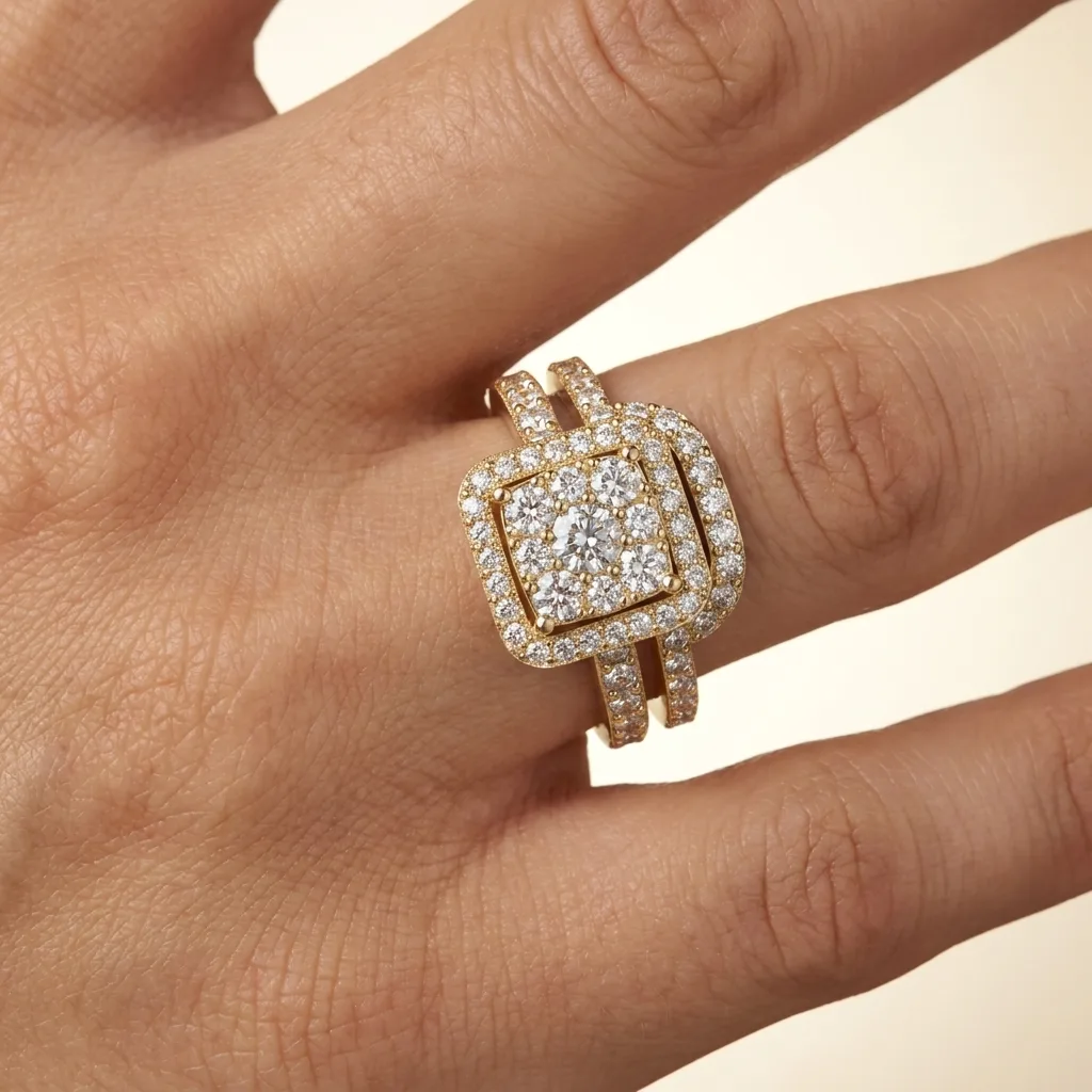 Engagement And Wedding Ring view 2