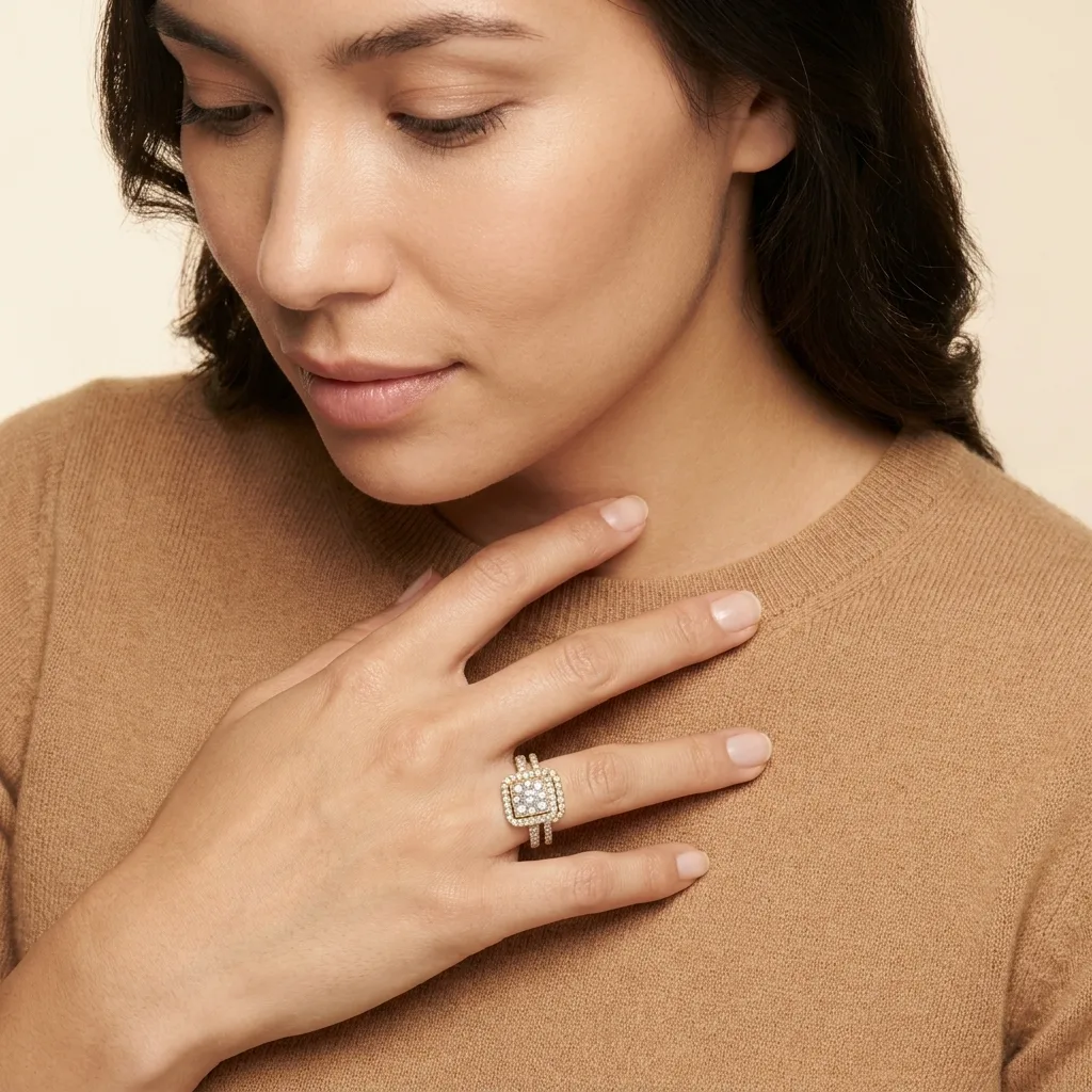 Engagement And Wedding Ring view 3