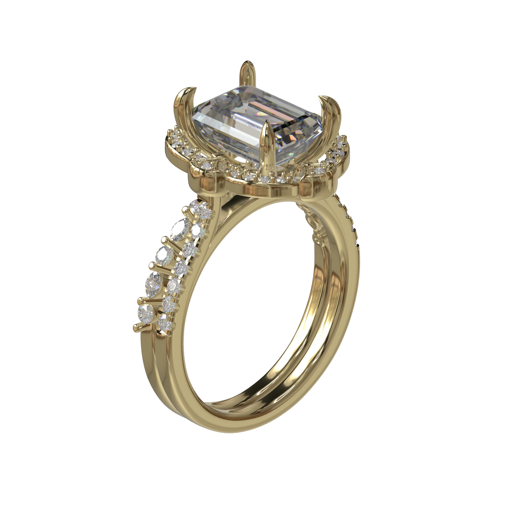 Engagement And Wedding Ring view 1