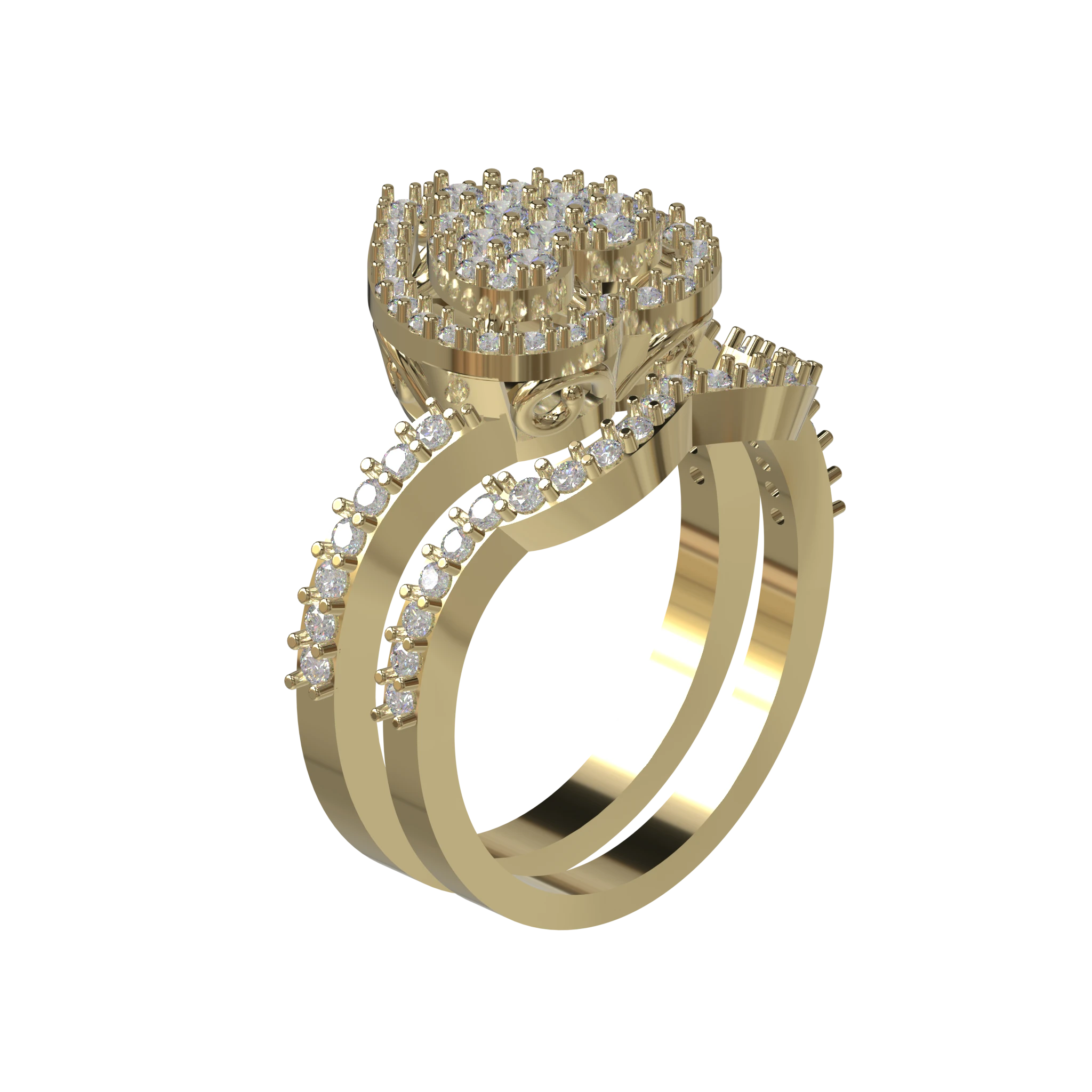 Engagement And Wedding Ring view 1