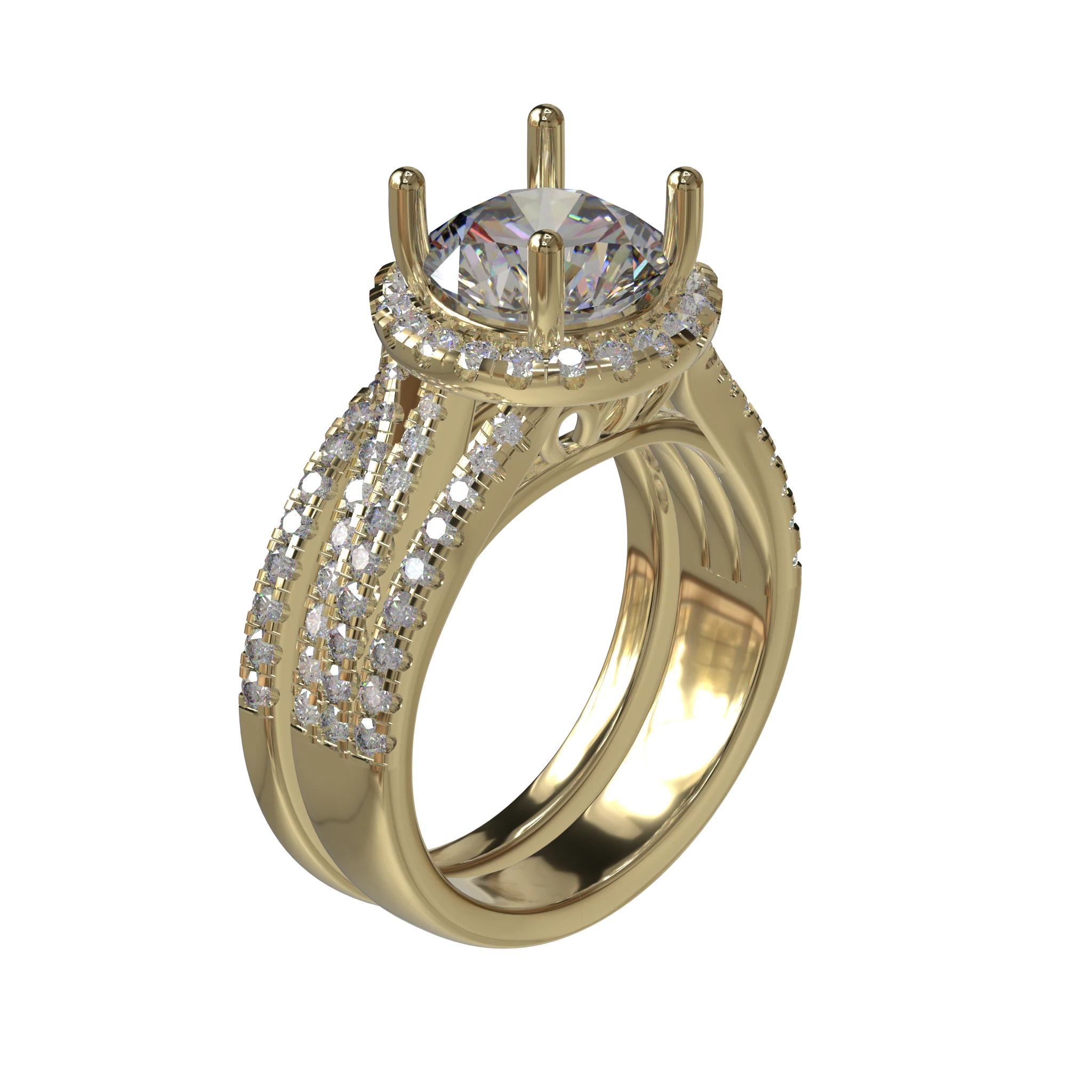 Engagement And Wedding Ring view 1