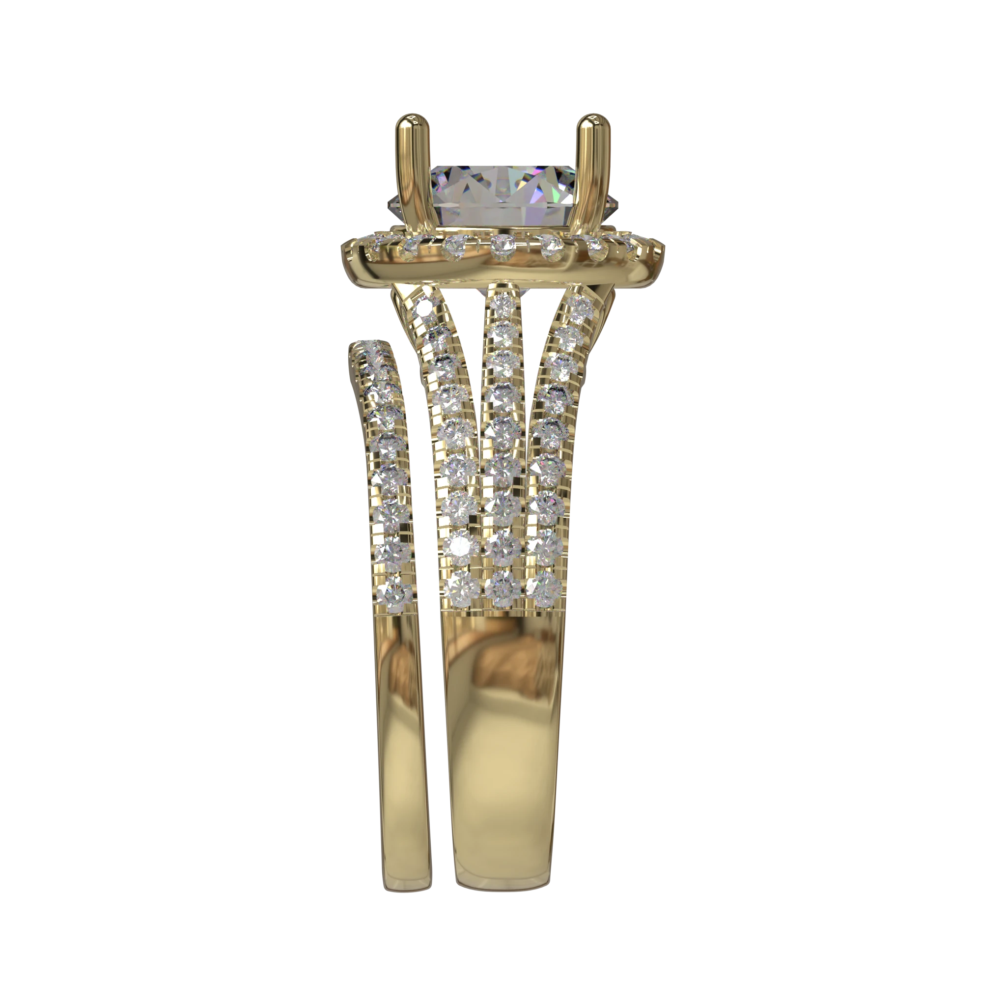 Engagement And Wedding Ring view 3