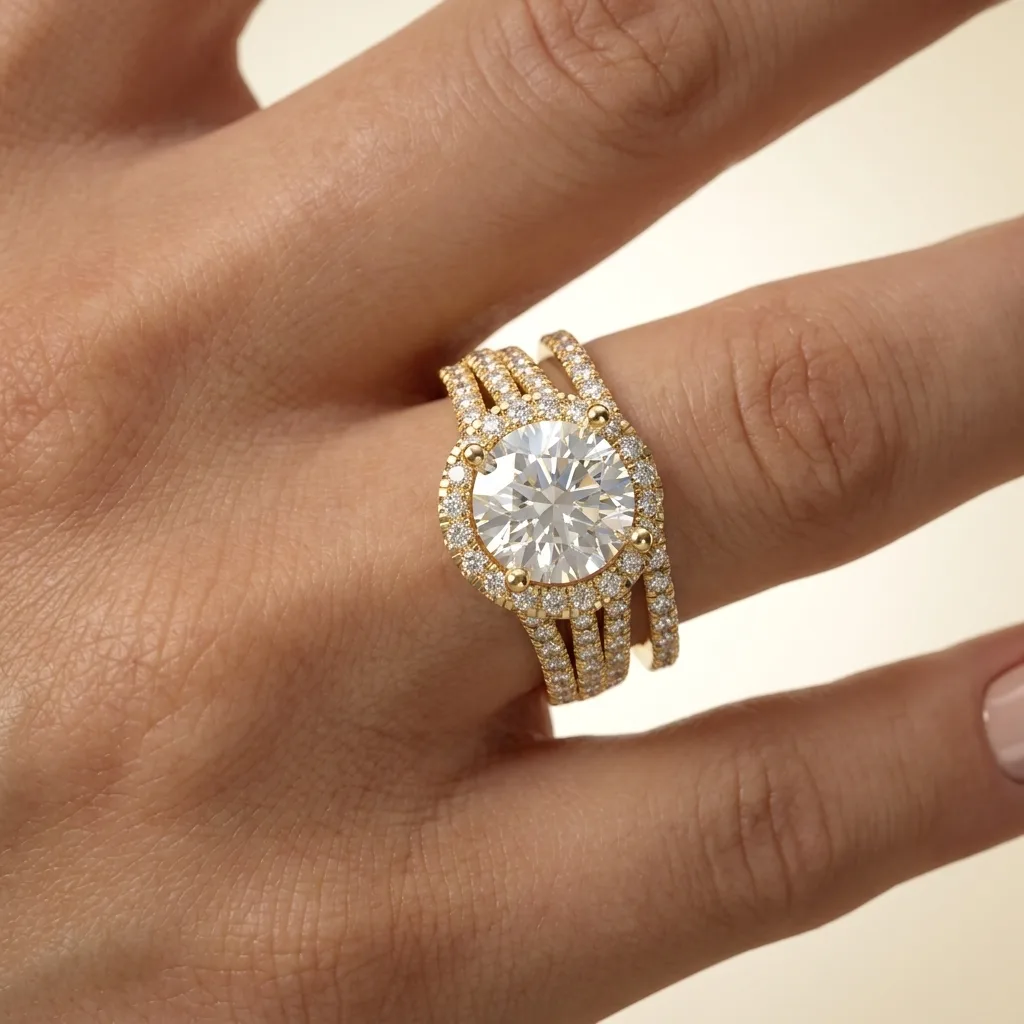 Engagement And Wedding Ring view 2