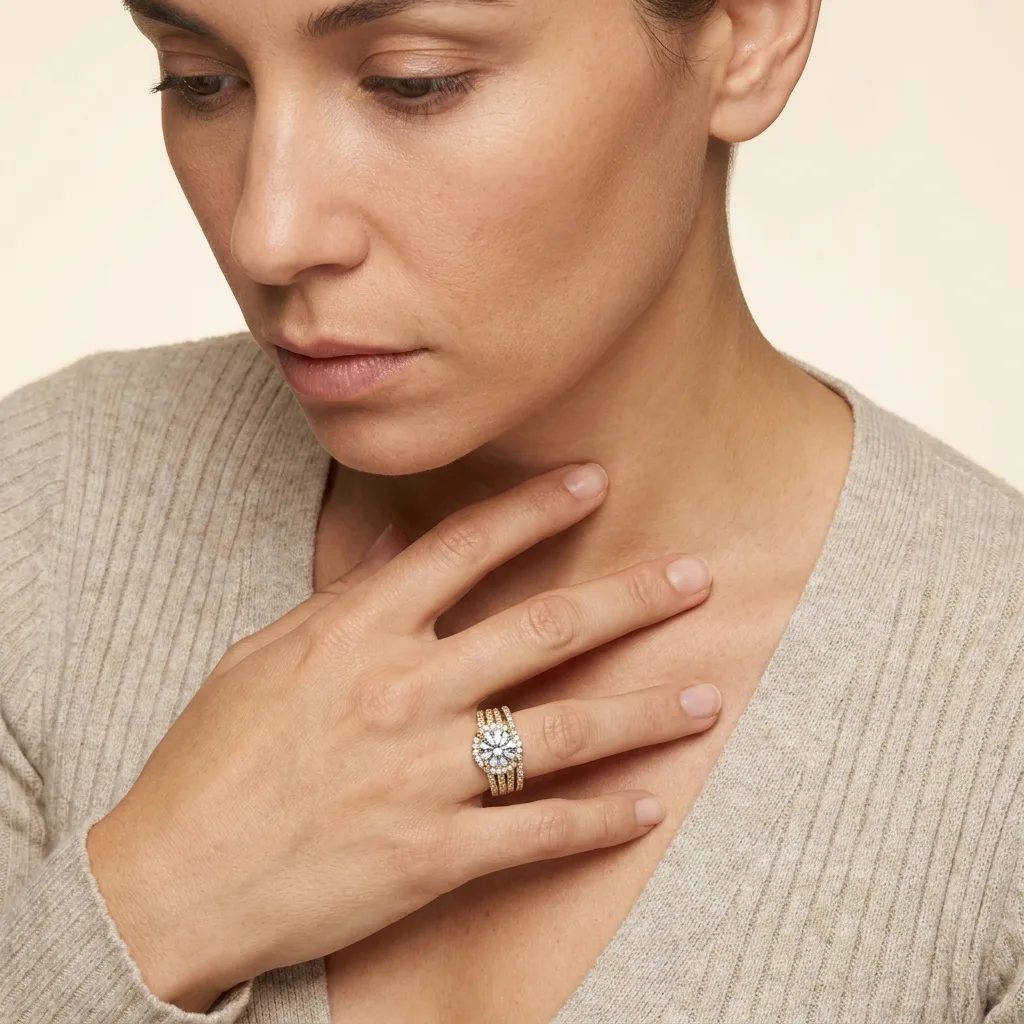 Engagement And Wedding Ring view 3