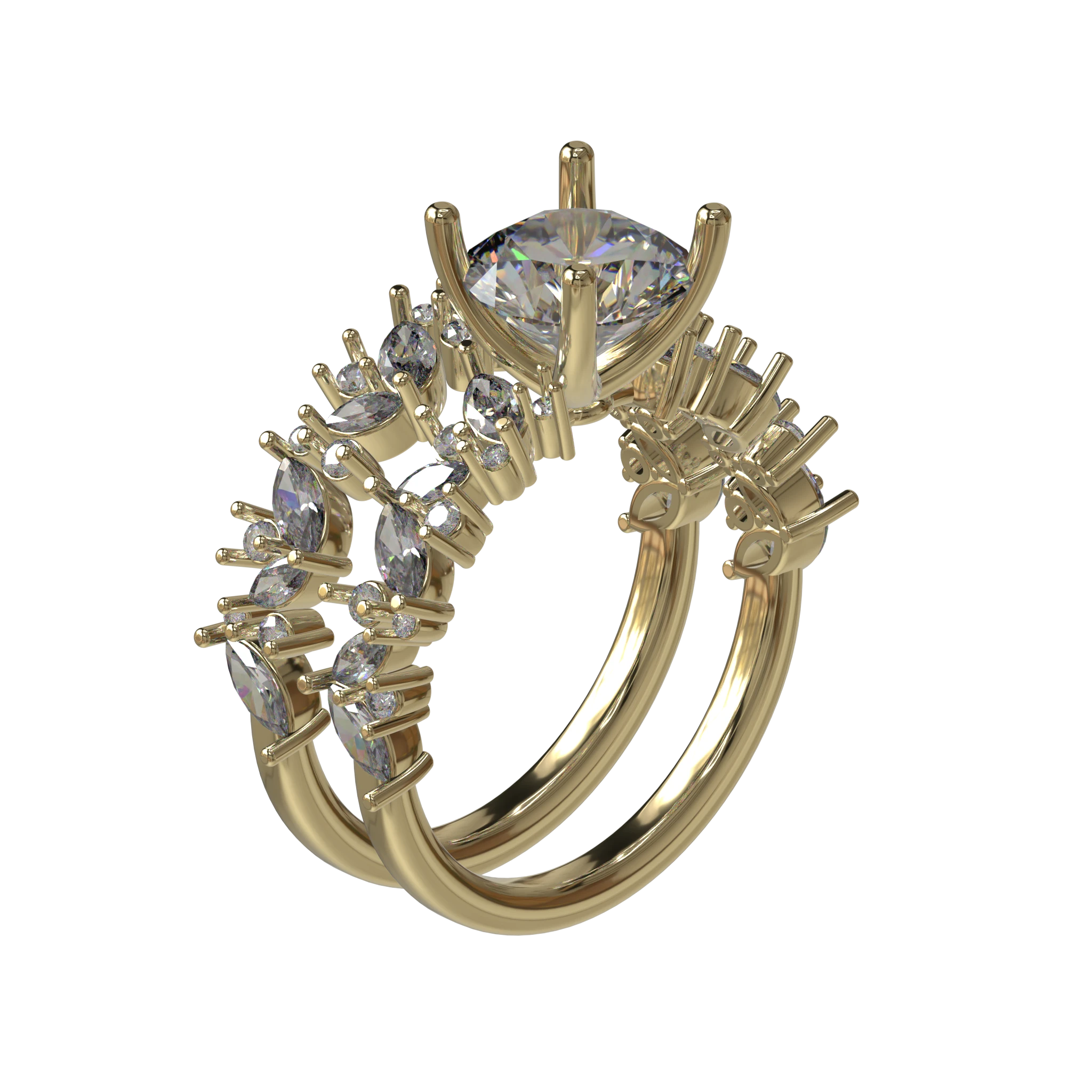 Engagement And Wedding Ring view 1