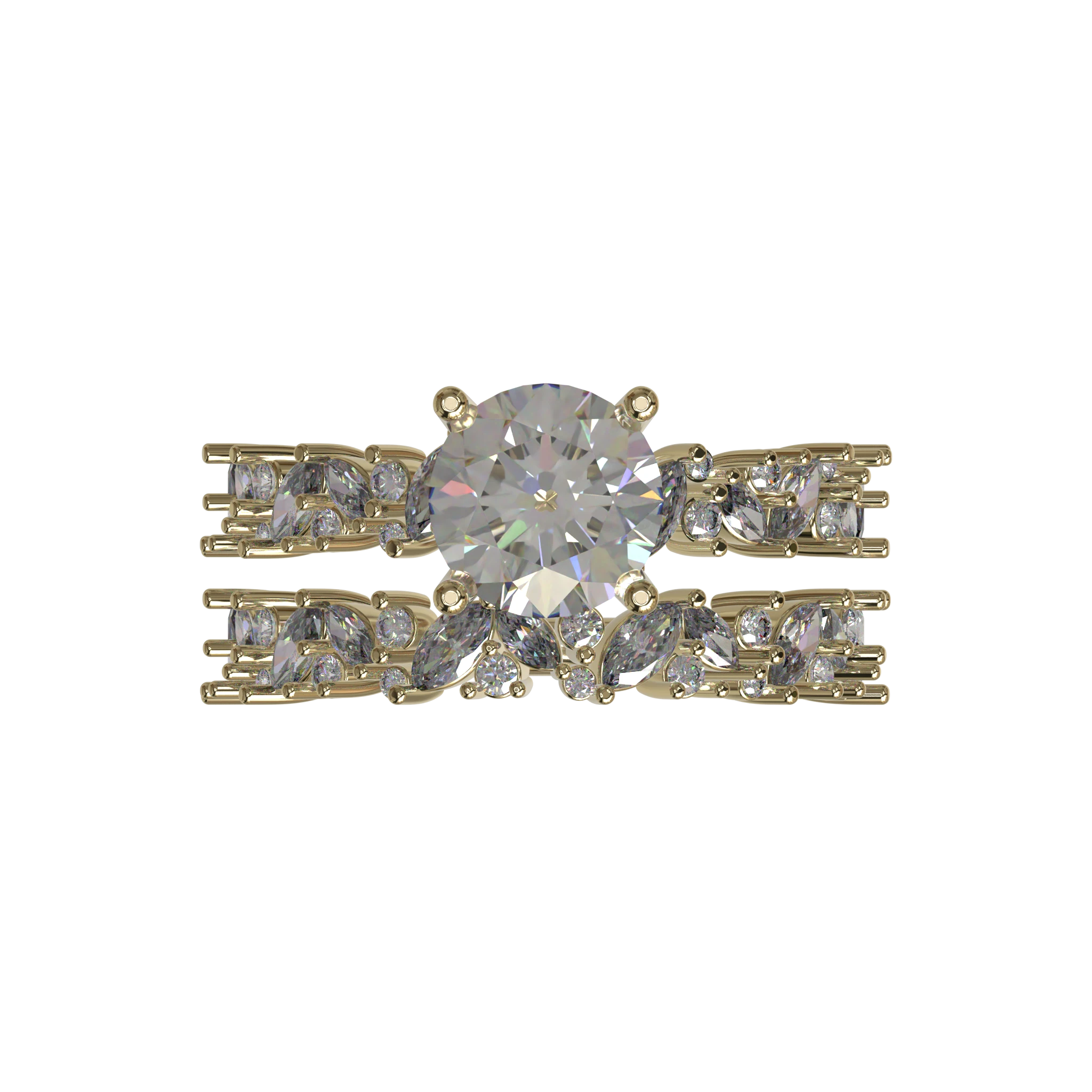 Engagement And Wedding Ring view 4