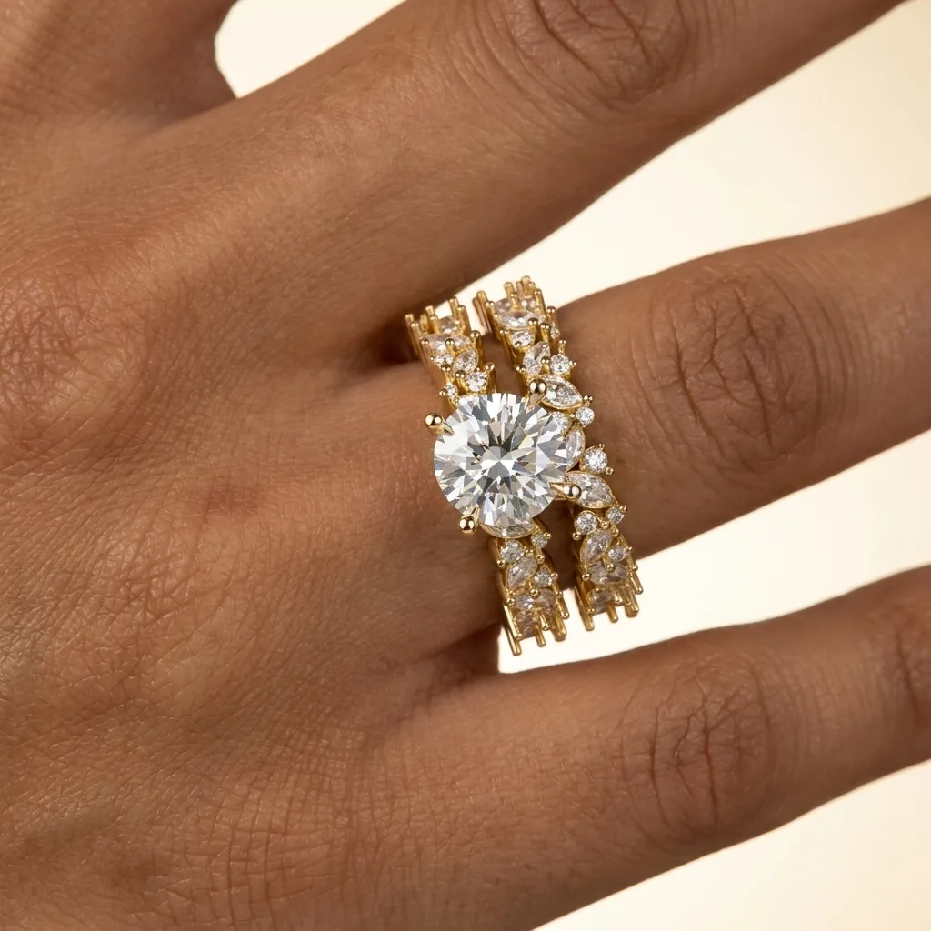 Engagement And Wedding Ring view 2