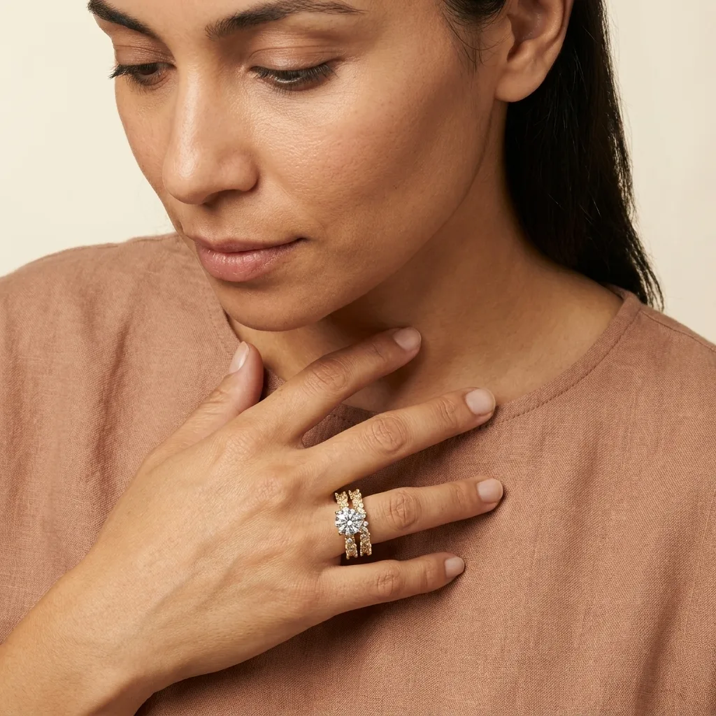 Engagement And Wedding Ring view 3
