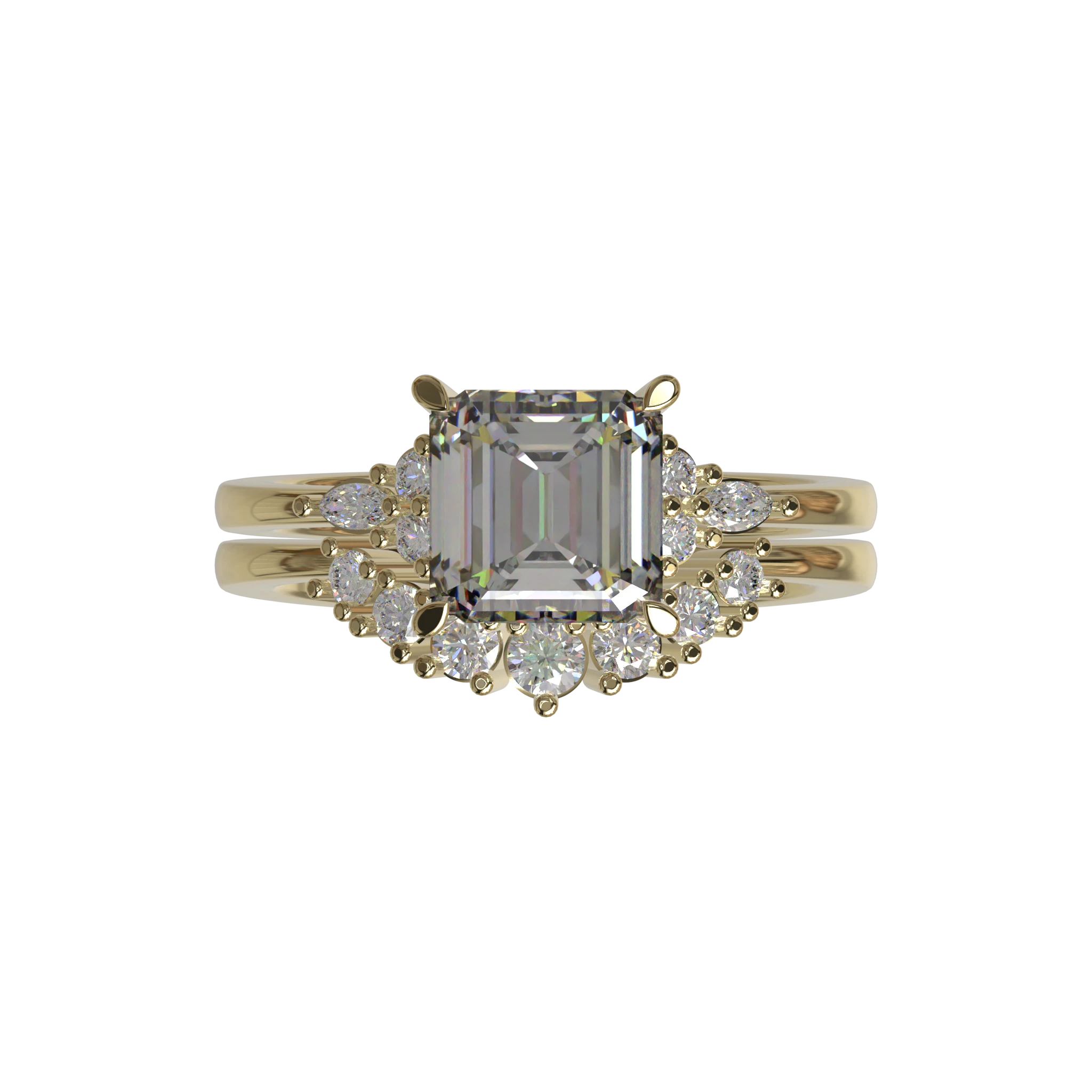 Engagement And Wedding Ring view 4