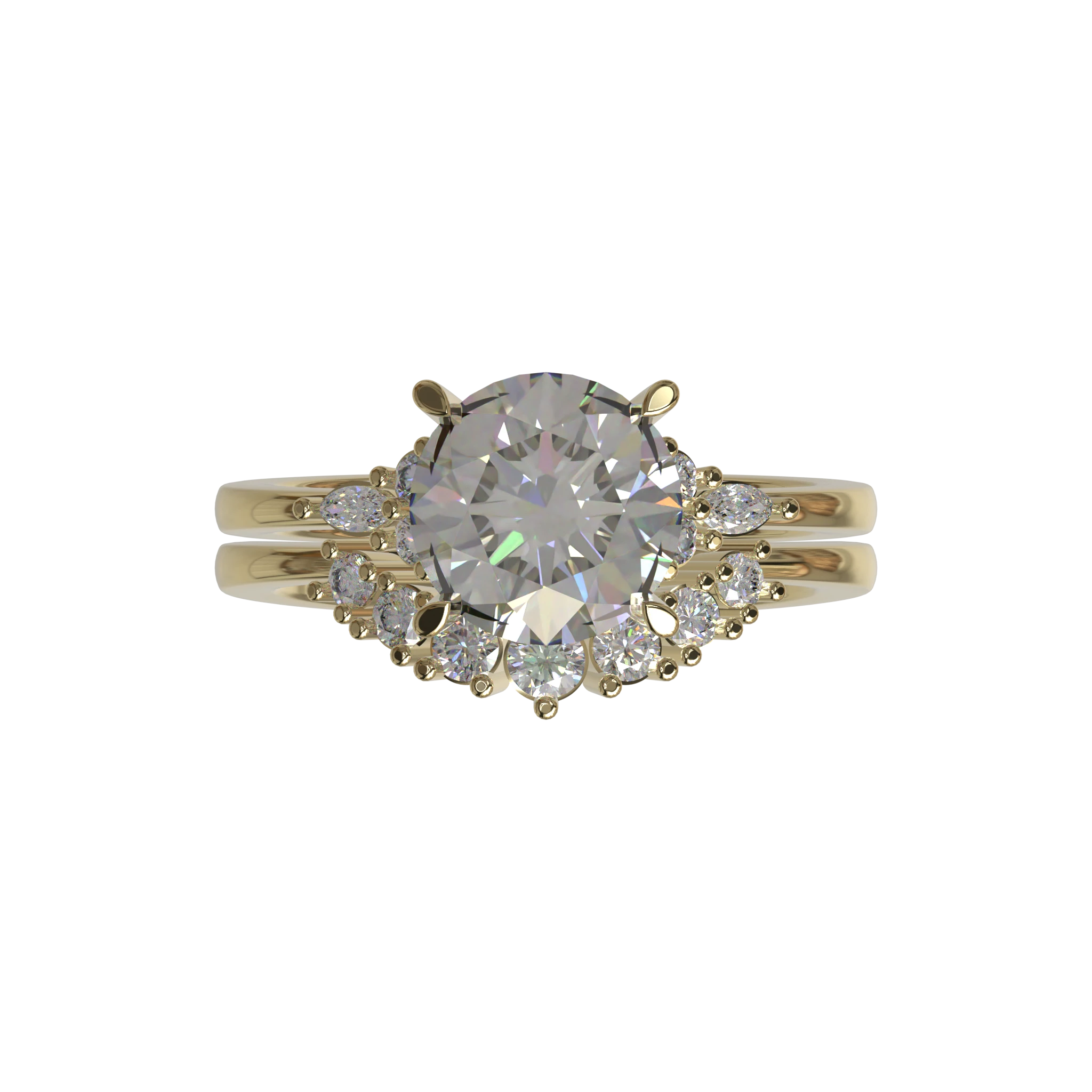 Engagement And Wedding Ring view 4