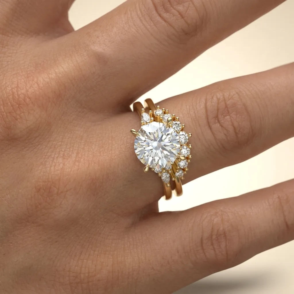 Engagement And Wedding Ring view 2