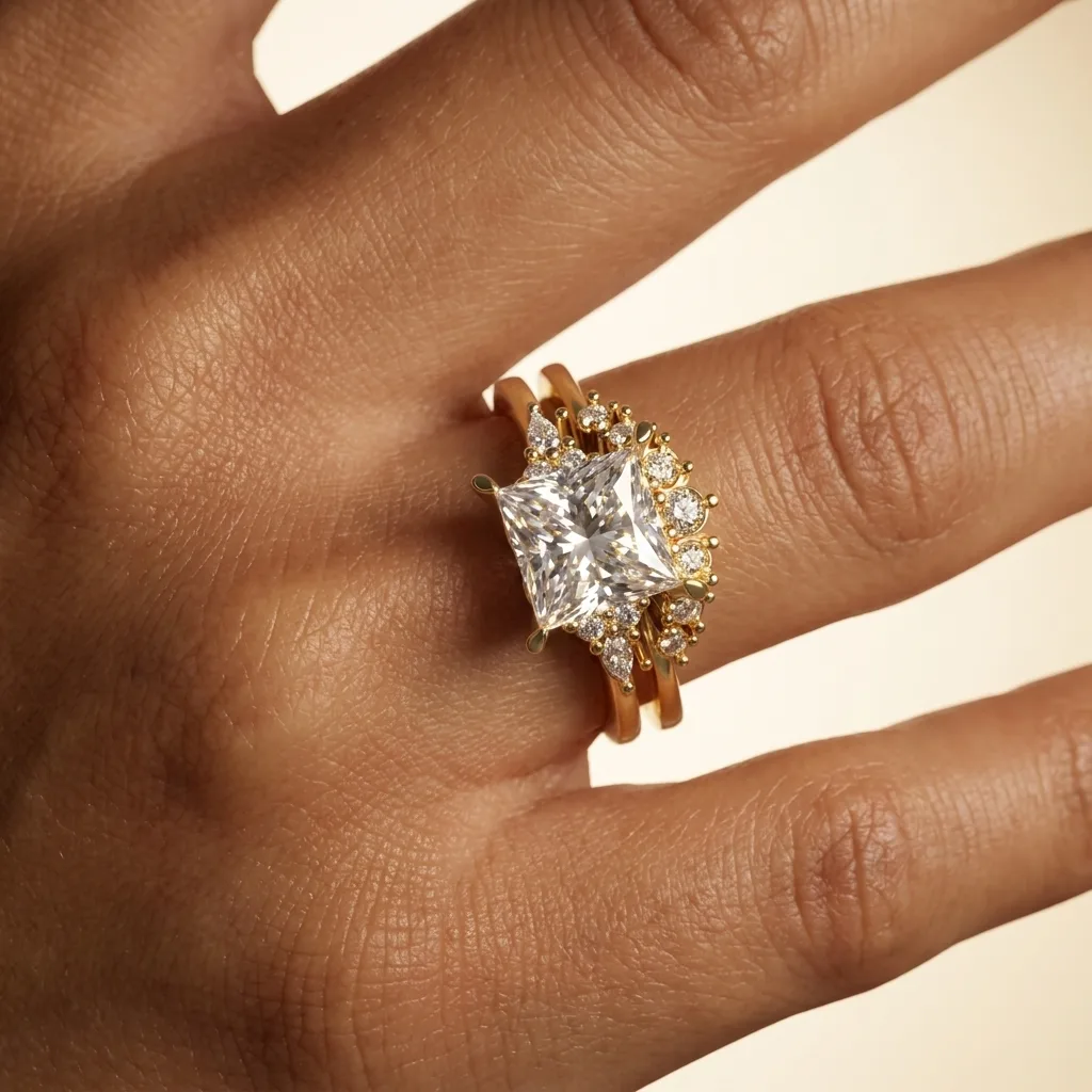 Engagement And Wedding Ring view 2