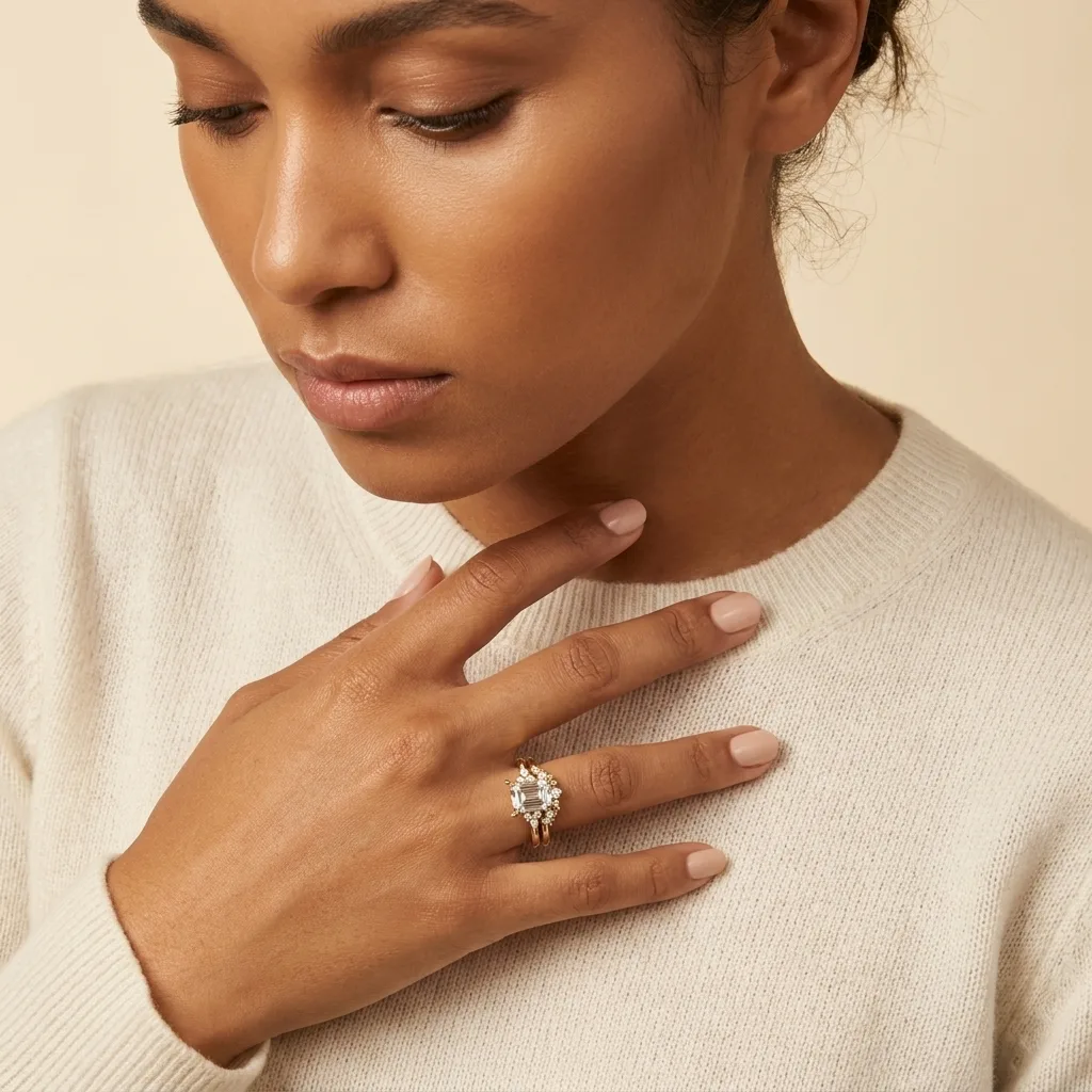 Engagement And Wedding Ring view 3