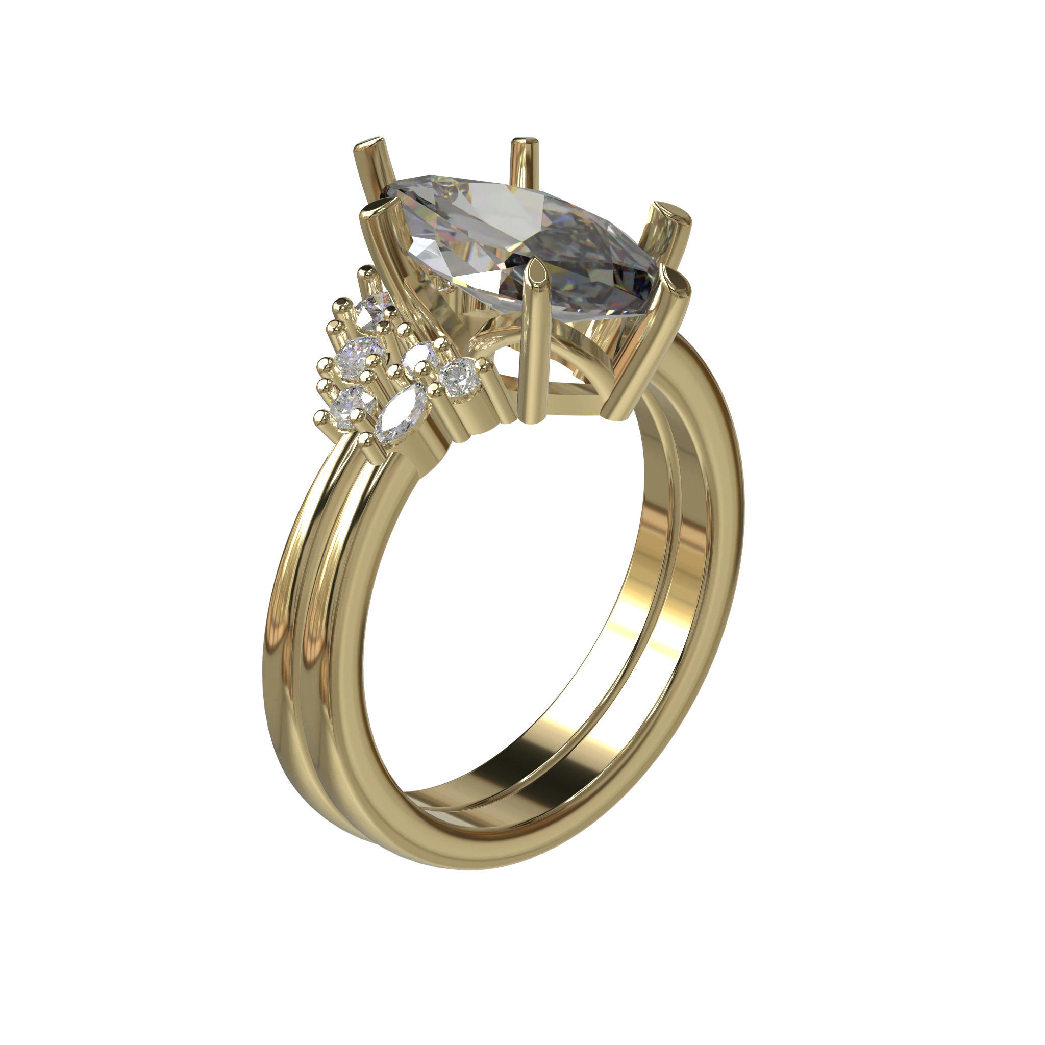 Engagement And Wedding Ring view 1