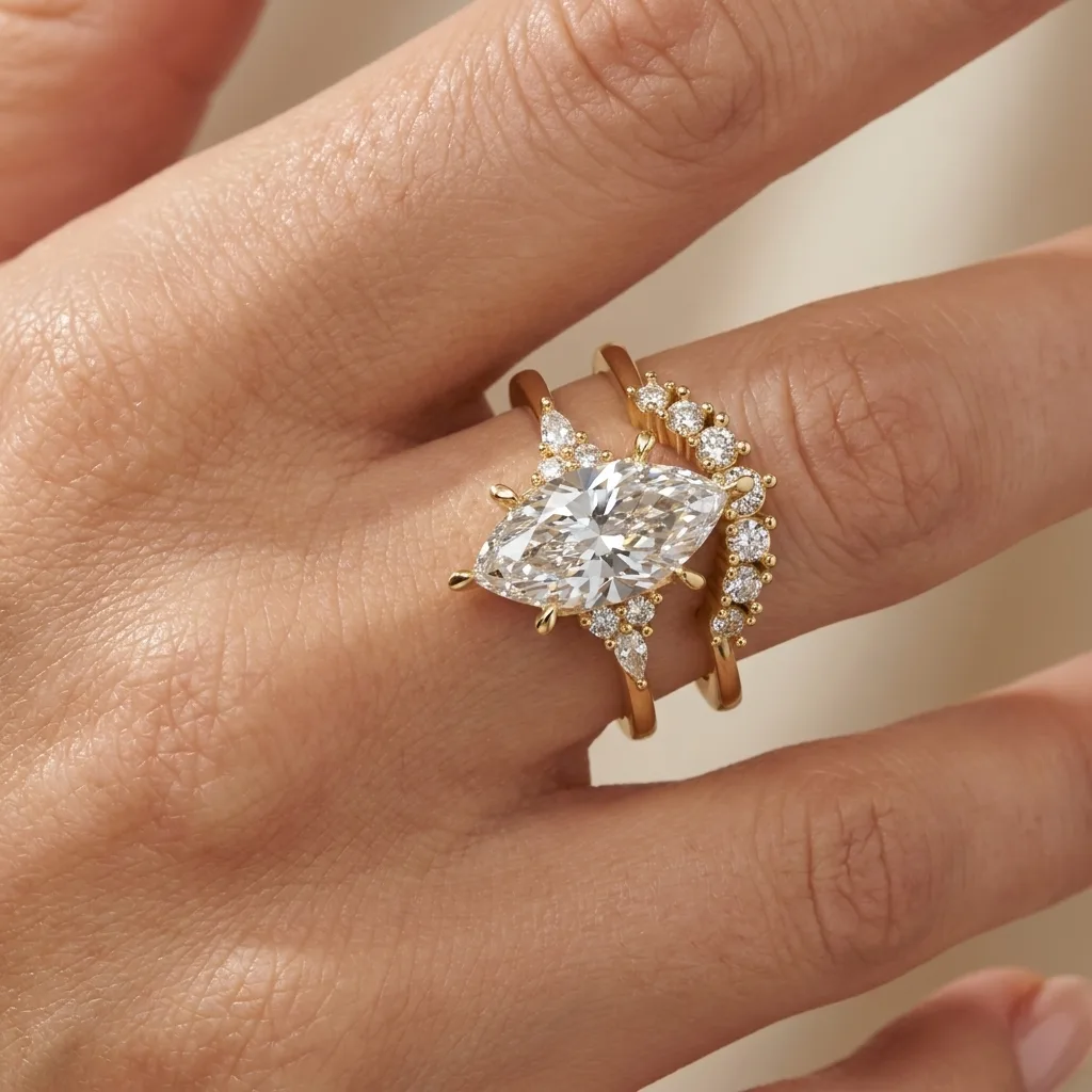 Engagement And Wedding Ring view 2