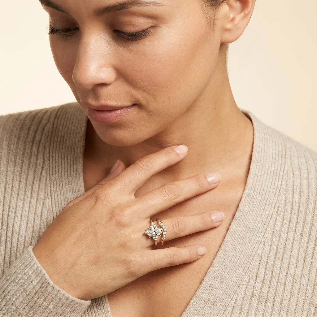 Engagement And Wedding Ring view 3