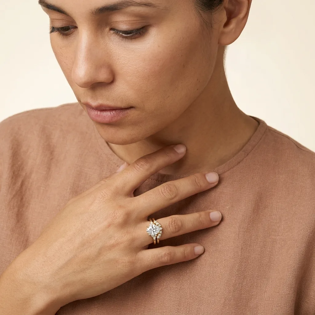 Engagement And Wedding Ring view 3